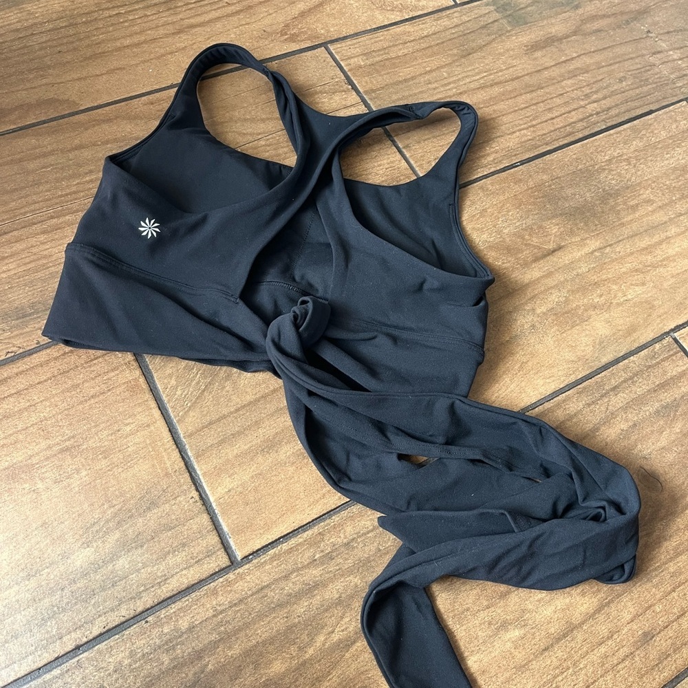 Athleta TRANSCEND WRAP LONGLINE BRA black SMALL - Picture 6 of 7